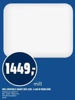 Coop Obs mill invisible smart wifi gen. 4 400 w panelovn tilbud