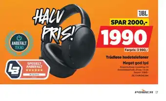 POWER Jbl trådløse hodetelefoner tilbud