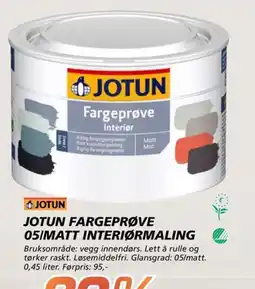 Coop Byggmix Jotun fargeprøve 05/matt interiørmaling tilbud