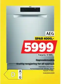 POWER AEG Oppvaskmaskin tilbud