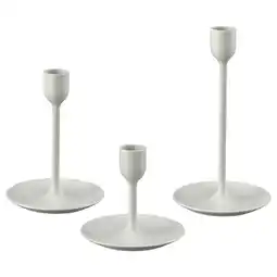 IKEA Fulltalig Lysestake, sett 3 stk., lys grå/beige tilbud