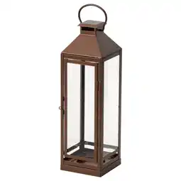 IKEA HÖstagille Lykt til kubbelys, inne/ute, kobberfarget, 43 cm tilbud
