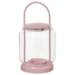 IKEA Tofsand Lykt for telys, inne/utendørs, rosa, 21 cm tilbud