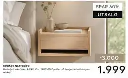 Skeidar CROSBY NATTBORD tilbud