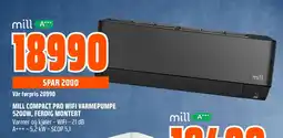 Coop Obs Mill compact pro wifi varmepumpe 5200w, ferdig montert tilbud