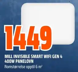 Coop Obs Mill invisible smart wifi gen 4 400w panelovn tilbud