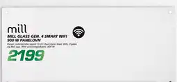 Coop Byggmix Mill glass gen. 4 smart wifi 900 w panelovn tilbud