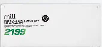 Mill glass gen. 4 smart wifi 900 w panelovn