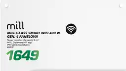 Coop Byggmix Mill glass smart wifi 400 w gen. 4 panelovn tilbud
