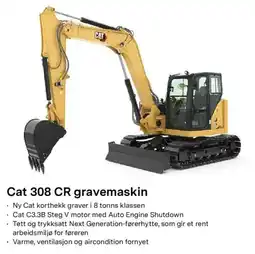 Felleskjøpet Cat 308 CR gravemaskin tilbud