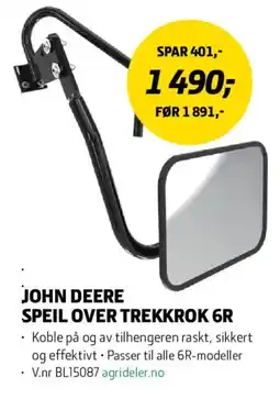 Felleskjøpet John Deere speil over trekkrok 6r tilbud
