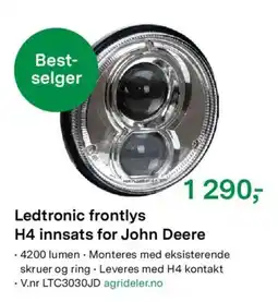 Felleskjøpet Ledtronic frontlys H4 innsats for John Deere tilbud