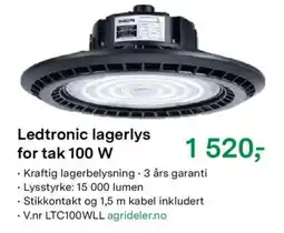 Felleskjøpet Philips Ledtronic lagerlys for tak 100 W tilbud