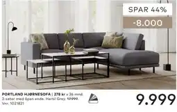 Skeidar Portland hjørnesofa tilbud