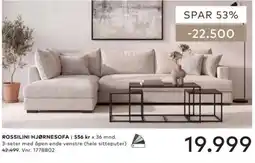 Skeidar Rossilini hjørnesofa tilbud