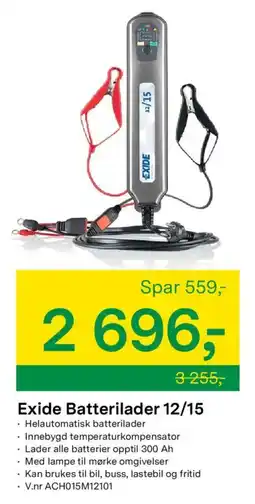 Felleskjøpet Exide Batterilader 12/15 tilbud