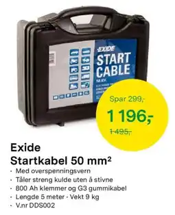 Felleskjøpet Exide Startkabel 50 mm² tilbud