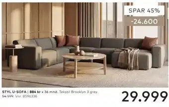 Skeidar Styl u-sofa tilbud