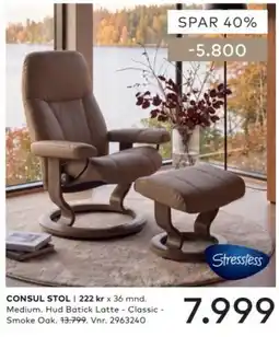 Skeidar Stressless Consul Stol tilbud