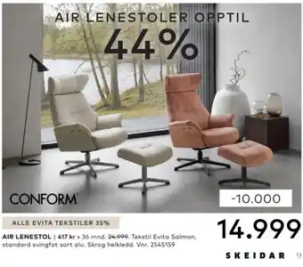 Skeidar Conform air lenestoler tilbud