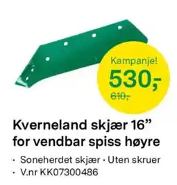 Felleskjøpet Kverneland skjær 16" tilbud