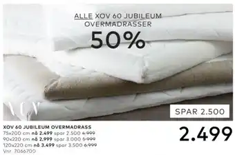 Skeidar Xov 60 jubileum overmadrass tilbud