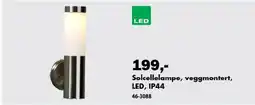Biltema Solcellelampe, veggmontert, LED, IP44 tilbud