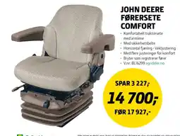 Felleskjøpet John Deere førersete Comfort tilbud