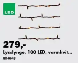 Biltema Lysslynge, 100 LED, varmhvit... tilbud