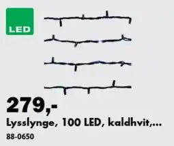 Biltema Lysslynge, 100 LED, kaldhvit tilbud