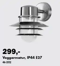 Biltema Veggarmatur, IP44 E27 tilbud