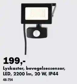 Biltema Lyskaster, bevegelsessensor, LED tilbud