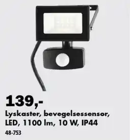 Biltema Lyskaster, bevegelsessensor, LED tilbud