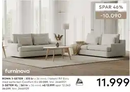 Skeidar furninova roma 3-seter tilbud