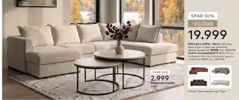 Skeidar Chillux U-sofa tilbud