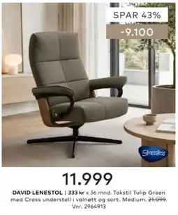 Skeidar Stressless David Lenestol tilbud