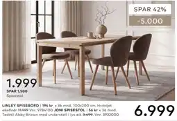 Skeidar Linley spisebord | joni spisestol tilbud