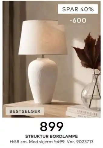 Skeidar Struktur bordlampe tilbud