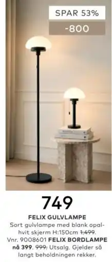 Skeidar Felix gulvlampe tilbud