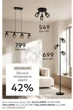 Skeidar Darwin lampeserie tilbud