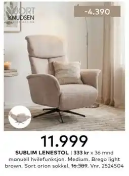 Skeidar Nuort knudsen sublim lenestol tilbud