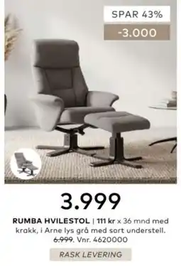 Skeidar Rumba hvilestol tilbud