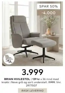 Skeidar Brian hvilestol tilbud