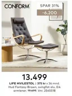 Skeidar Conform Life Hvilestol tilbud