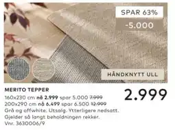 Skeidar Merito Tepper tilbud