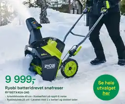 Felleskjøpet Ryobi batteridrevet snøfreser tilbud
