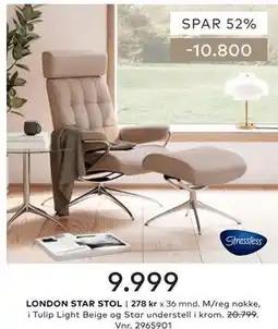 Skeidar LONDON STAR STOL tilbud