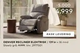 Skeidar DENVER RECLINER ELEKTRISK tilbud