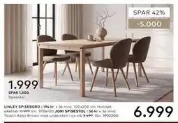 Skeidar LINLEY SPISEBORD tilbud