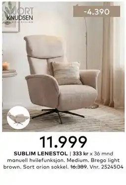 Skeidar SUBLIM LENESTOL tilbud